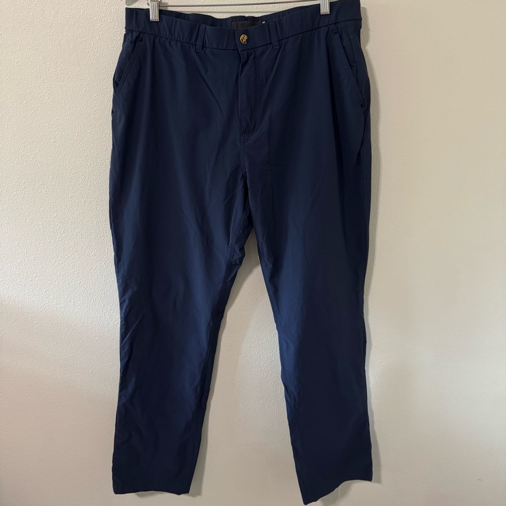 Gramicci Stretch Nylon Pants Navy Snap Button Zipper Fly Outdoor Gorpcore-38x32